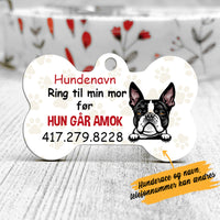 Personalized Dog Call My Mom Hund Danish Bone Pet Tag AP146 30O34 thumb 1