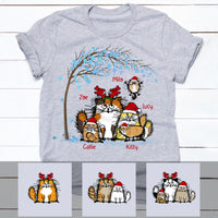 Personalized Fluffy Cats Christmas  T Shirt OB283 30O53 thumb 1