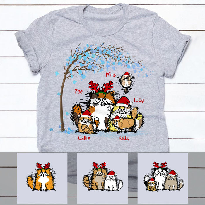 Personalized Fluffy Cats Christmas  T Shirt OB283 30O53 1