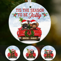 Personalized Dog Red Truck Jolly Christmas  Ornament SOB191 87O58 thumb 1