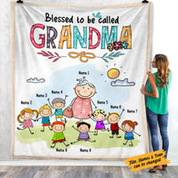 Personalized Blessed To Be Called Grandma Cartoon Blanket NB232 30O58 thumb 1