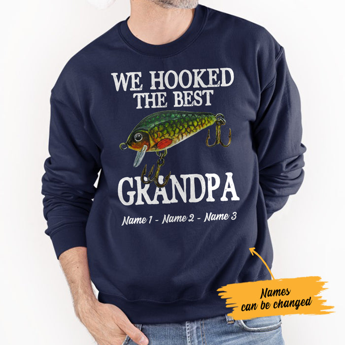 Personalized Dad Fishing  Black Sweatshirt MY151 95O36 1