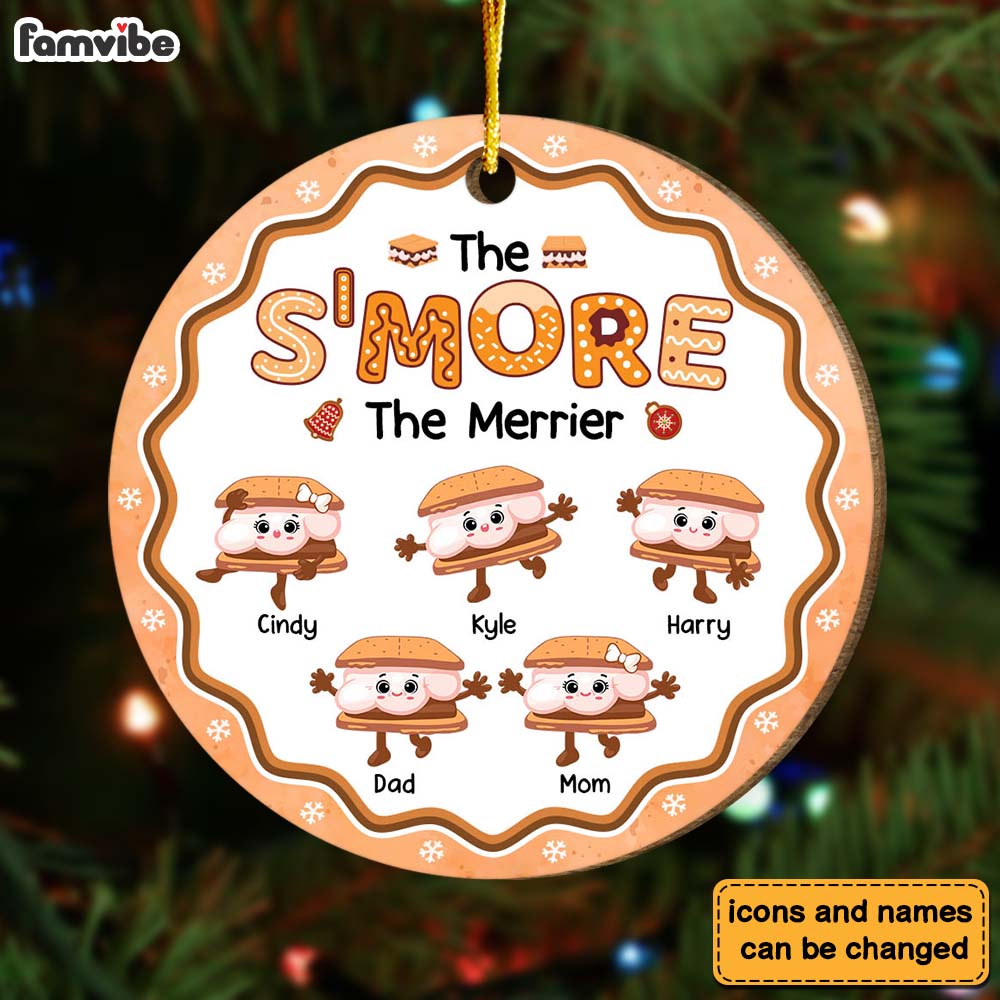 Personalized Family Gift The S'more The Merrier Circle Ornament 29953 Primary Mockup