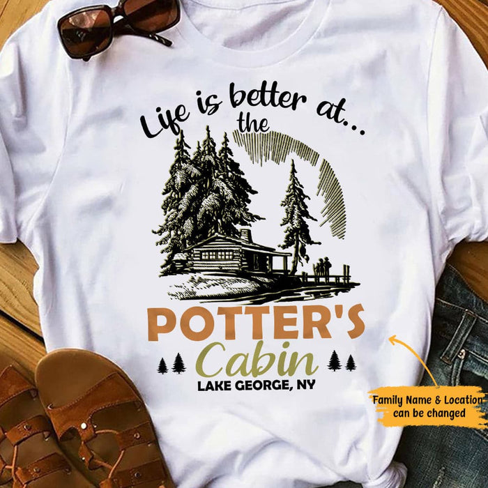 Personalized Family At The Cabin White T Shirt JN252 95O65 1