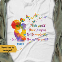 Personalized To The World Autism Mom BWA T Shirt AG41 73O58 thumb 1