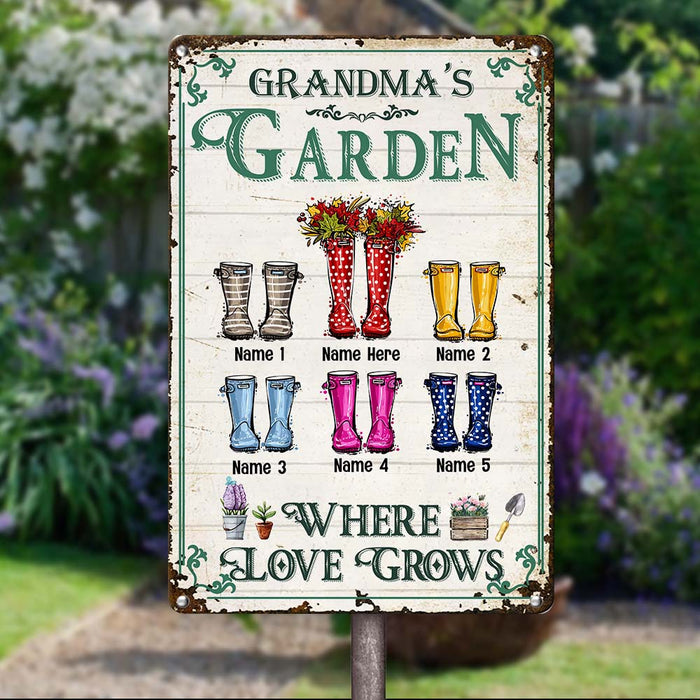 Personalized Grandma Garden Metal Sign JN302 26O58 1