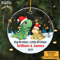 Personalized Christmas Gift For Grandson Big Brother Little Brother Circle Ornament 30529 thumb 1