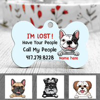 Personalized Dog Mom Call My People Bone Pet Tag NB51 85O47 thumb 1