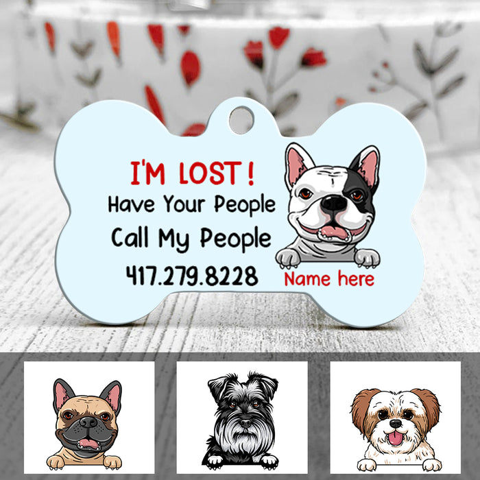 Personalized Dog Mom Call My People Bone Pet Tag NB51 85O47 1