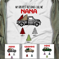 Personalized Grandma Red Truck Christmas Tree T Shirt OB83 95O60 thumb 1