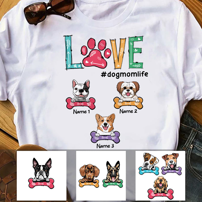 Personalized Love Dog Mom Life T Shirt FB31 30O53 1