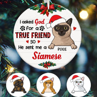 Personalized I Asked God Cat Christmas  Ornament OB204 30O47 thumb 1