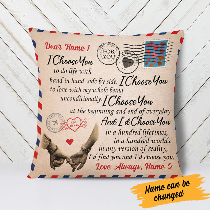 Personalized I Choose You Love Letter Couple Pillow DB72 65O34 1