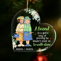 Personalized Christmas Gift For Friend God Never Walk Alone Ornament 30323 thumb 1