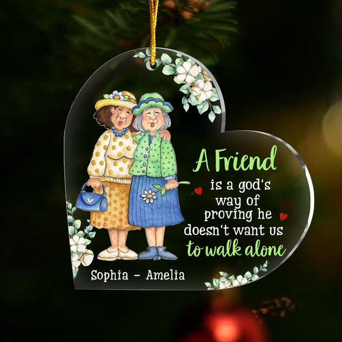 Personalized Christmas Gift For Friend God Never Walk Alone Ornament 30323 1