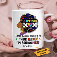 Personlized Autism Mom BWA Raising Her Hero Mug AG52 29O34 thumb 1