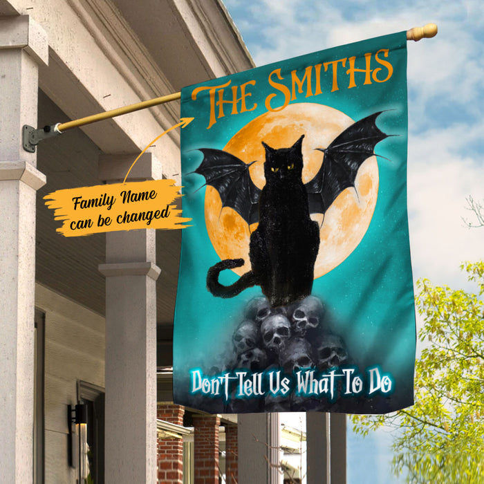 Personalized Dont Tell Me What To Do Black Cat Halloween Flag JL201 73O58 1