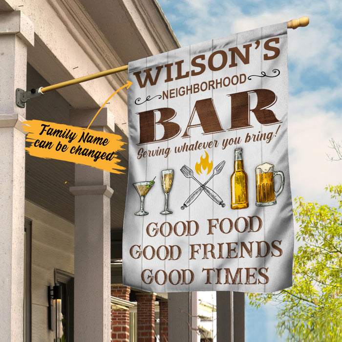 Personalized Backyard Bar Gardening Flag AG63 85O34 1