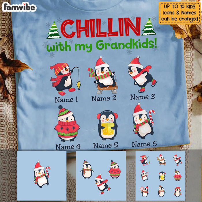 Personalized Grandma Christmas Chillin With Kids T Shirt OB81 81O53 1