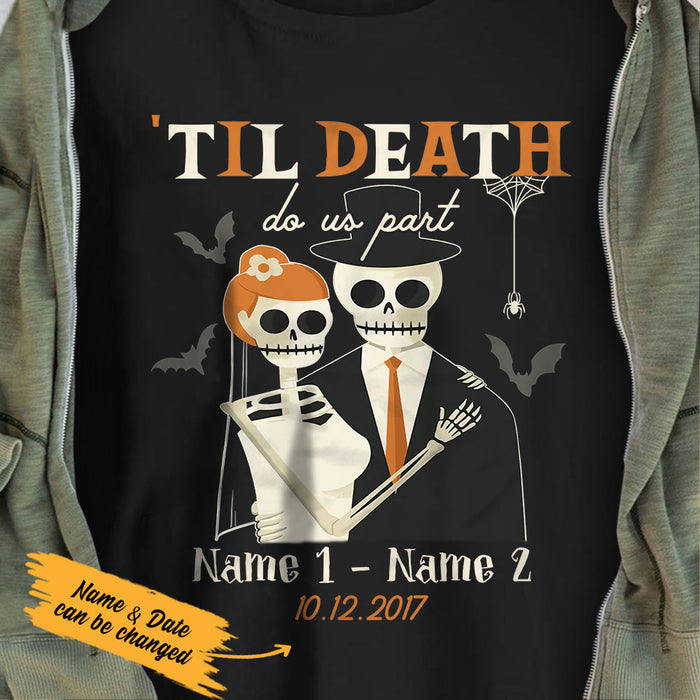 Personalized Halloween Skull Couple T Shirt SB231 85O53 1