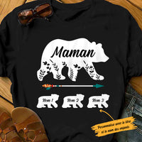 Personalized Grandma Mom Maman Grand-mère French Bear T Shirt AP83 30O53 thumb 1