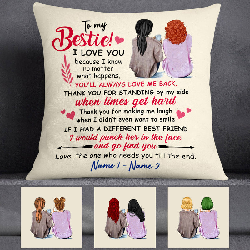 Personalized To My Bestie Pillow Fb51 67o53 Insert Included Famvibe