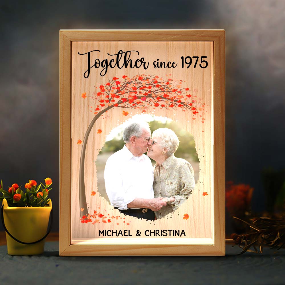Personalized Couples Gift Upload Photo Together Since Picture Frame Light Box 31304 Primary Mockup