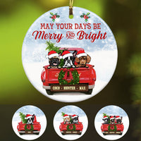 Personalized Dog  Red Truck Merry And Bright Christmas  Ornament SOB162 87O58 thumb 1