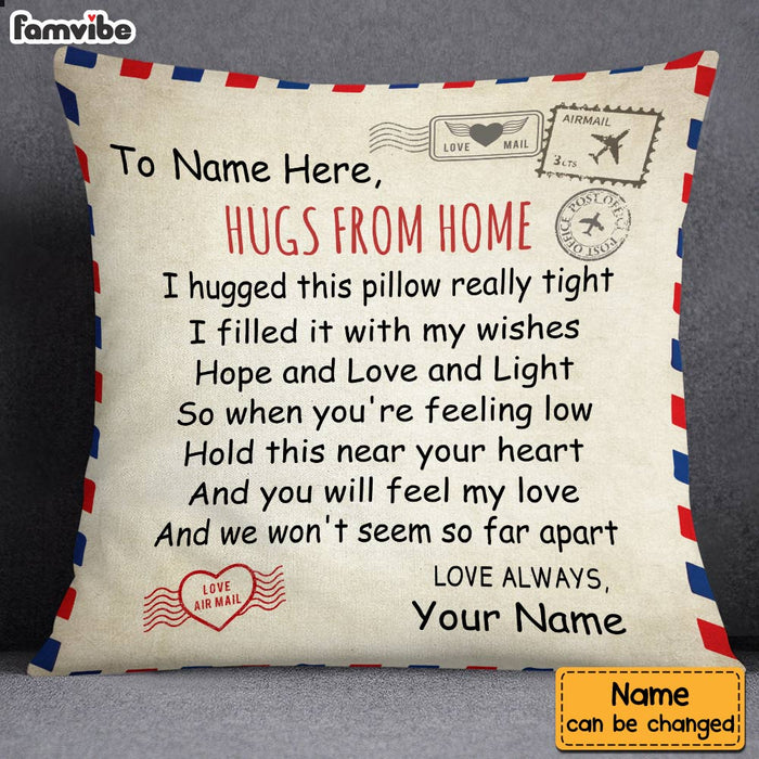 Personalized Hugs From Home Long Distance  Pillow SB295 85O34 1