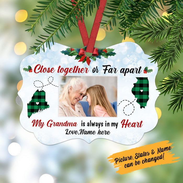 Personalized Grandma Close Together Long Distance MDF Benelux Ornament NB111 87O58 1