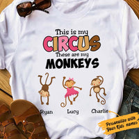 Personalized Monkey Mom  White T Shirt JN165 85O53 thumb 1