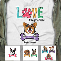 Personalized Love Dog Mom Life T Shirt FB31 30O53 thumb 1