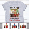 Personalized Just A Girl Who Loves Dogs and Christmas T Shirt NB52 99O34 1