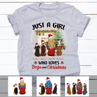 Personalized Just A Girl Who Loves Dogs and Christmas T Shirt NB52 99O34 thumb 1