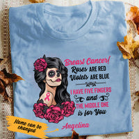 Personalized Picked A Fight Skull Girl Breast Cancer T Shirt AG252 29O53 thumb 1