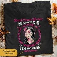 Personalized Skull Girl Breast Cancer They Whispered T Shirt AG252 30O58 thumb 1