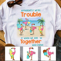 Personalized Friends Flamingos On Beach T Shirt JN113 30O58 thumb 1