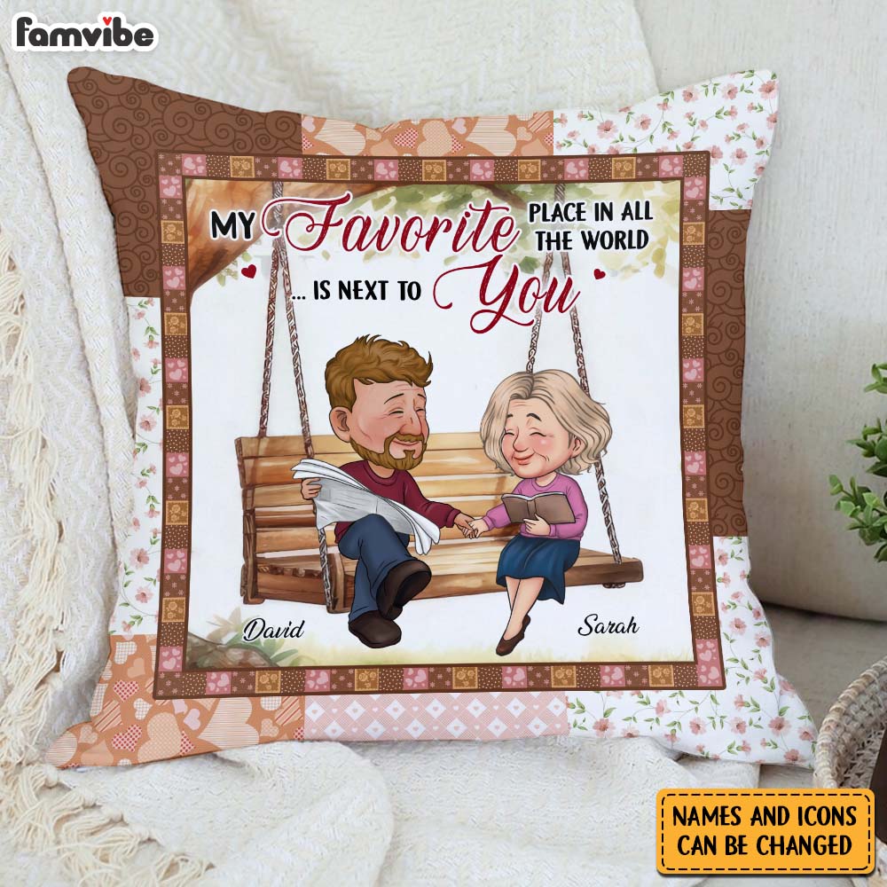 Personalized Couple My Favorite Place In All The World Is Next To You Pillow 30635 Primary Mockup
