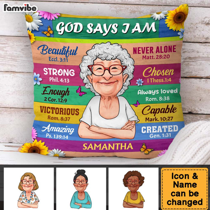 Personalized Gift For Grandma God Says I Am Pillow 31351 1