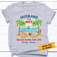 Personalized Husband & Wife Beach Bums White T Shirt JN272 95O47 thumb 1