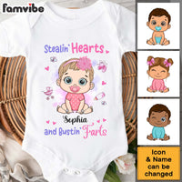 Personalized Gift For Baby First Stealin' Hearts and Bustin' Farts Baby Onesie 31287 thumb 1