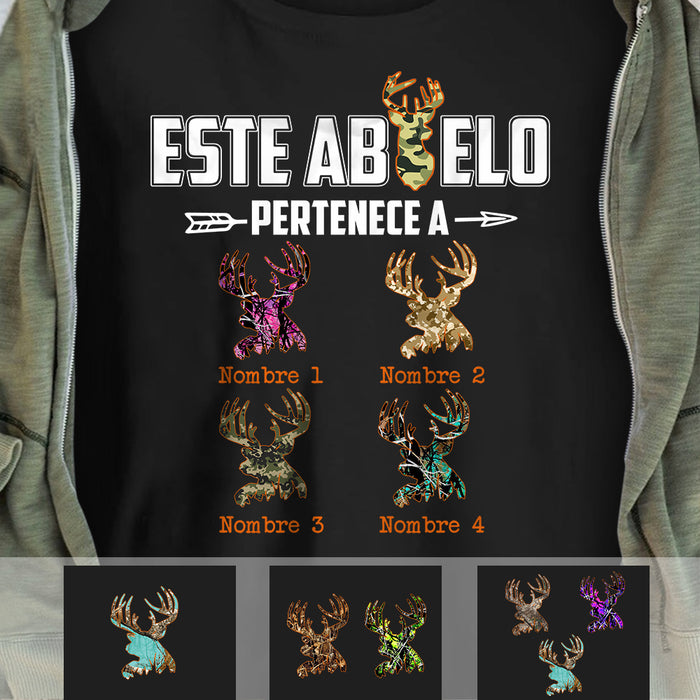 Personalized Hunting Dad Grandpa Papá Spanish T Shirt MY51 81O34 1