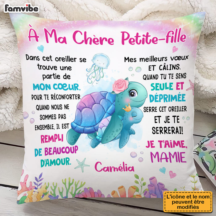 Personalized Gift For Granddaughter French Turtle Pillow 30168 1