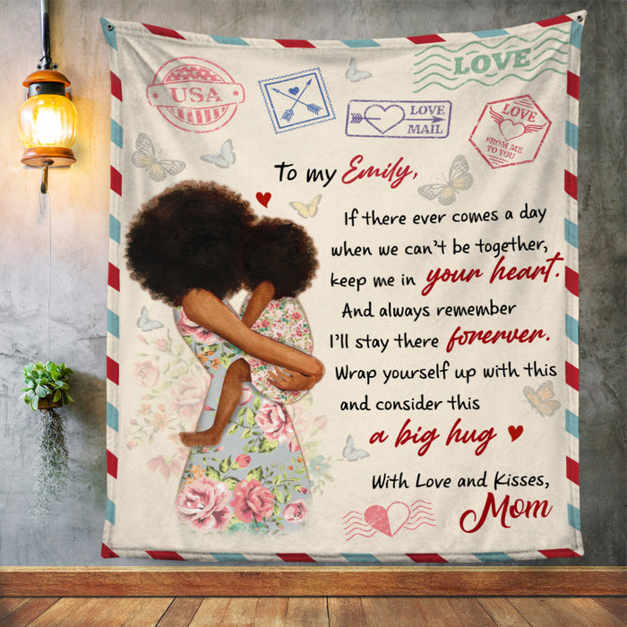 Personalized With Love And Kisses Daughter Letter Fleece Blanket AG61 29O53 1