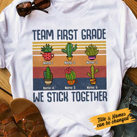 Personalized Teacher Cactus Stick Together T Shirt JN283 30O53 thumb 1