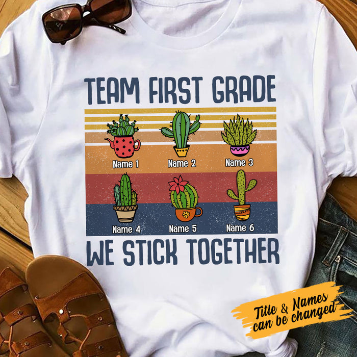 Personalized Teacher Cactus Stick Together T Shirt JN283 30O53 1