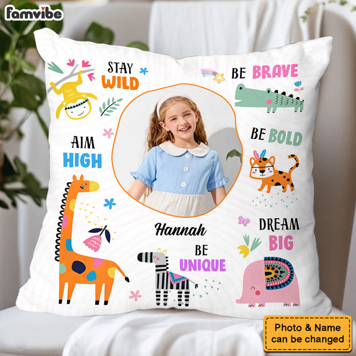 Personalized Affirmations Gift For Granddaughter Stay Wild Safari Animals Pillow 31750 1