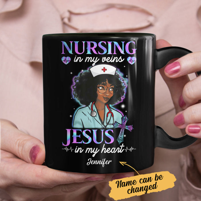 Personalized Nursing in Vein Jesus in Heart BWA Mug JL242 28O34 1
