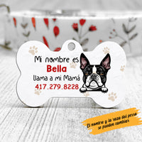 Personalized Perro Llama A Mi Mamá Spanish Dog Call My Mom Bone Pet Tag AP137 67O58 thumb 1