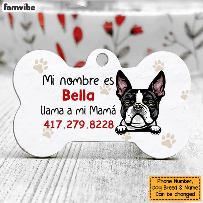 Personalized Perro Llama A Mi Mamá Spanish Dog Call My Mom Bone Pet Tag AP137 67O58 1
